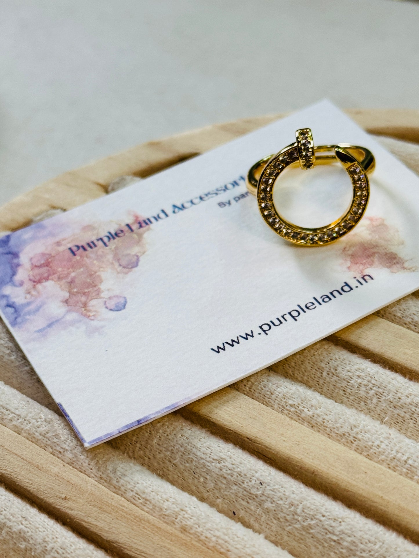 The Studded Moon Nail Ring (Adjustable)