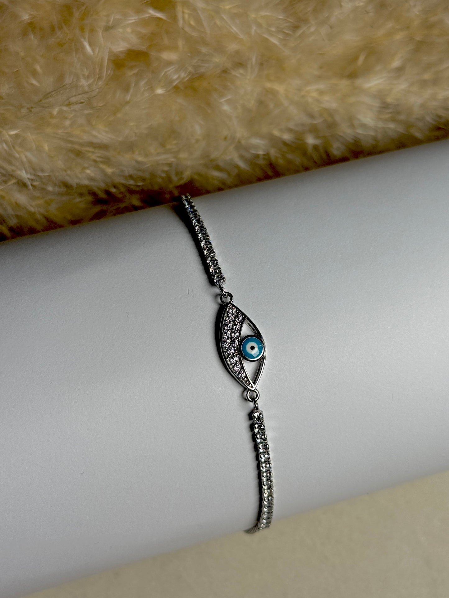 Studded Evil Eye 925 Sterling Silver Bracelet