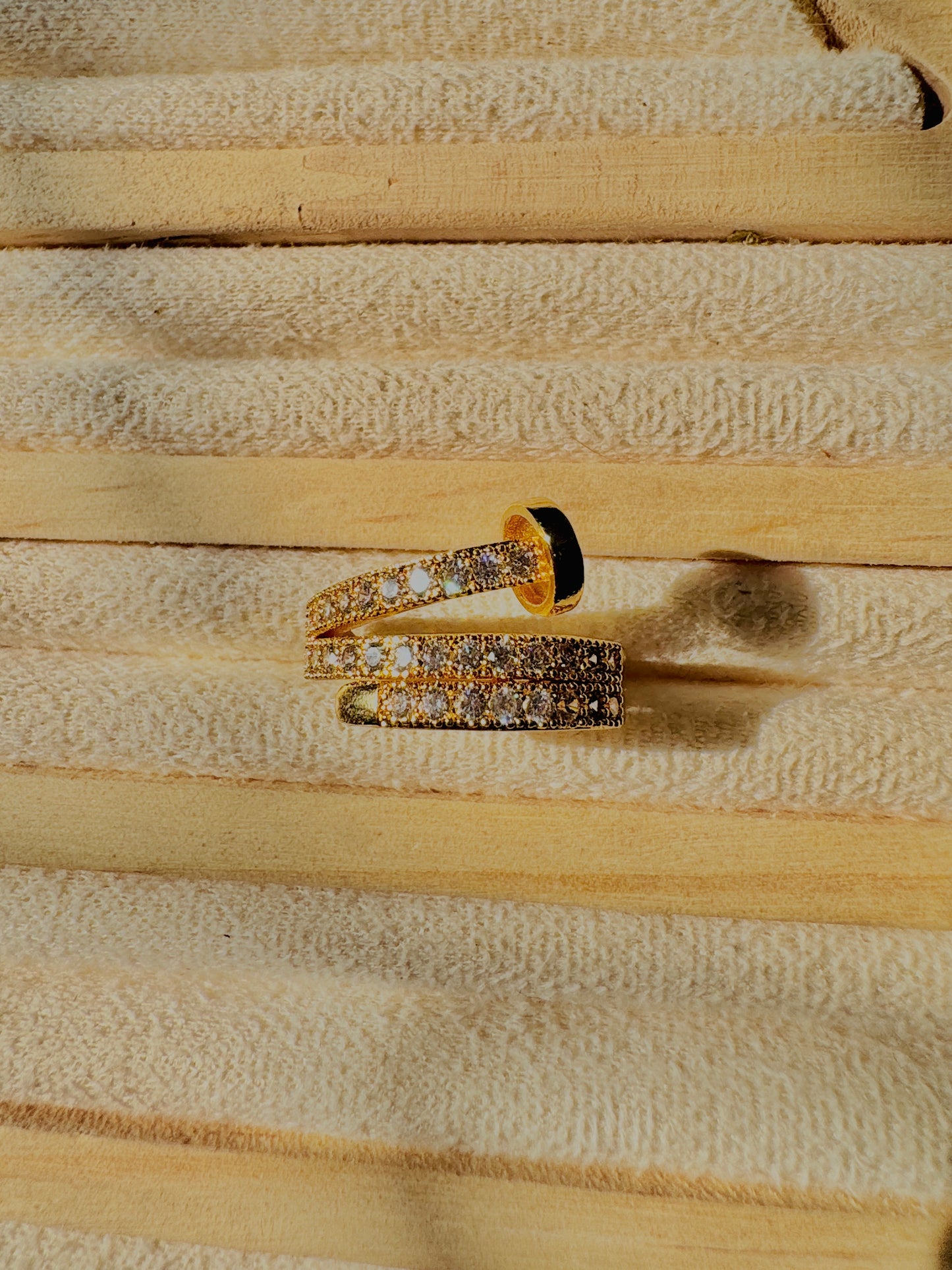 The Three Layer Studded Nail Ring (Adjustable)