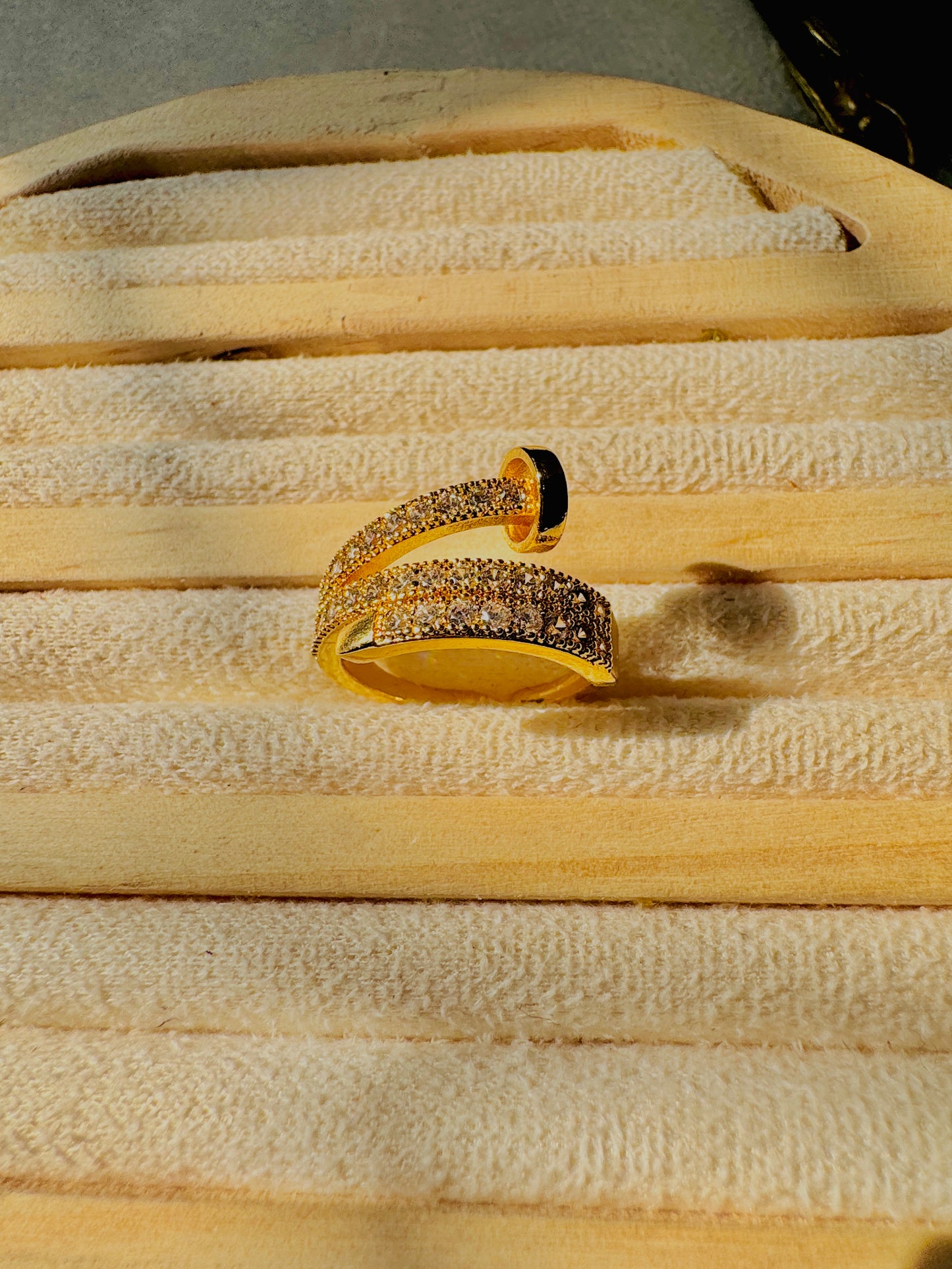 The Three Layer Studded Nail Ring (Adjustable)