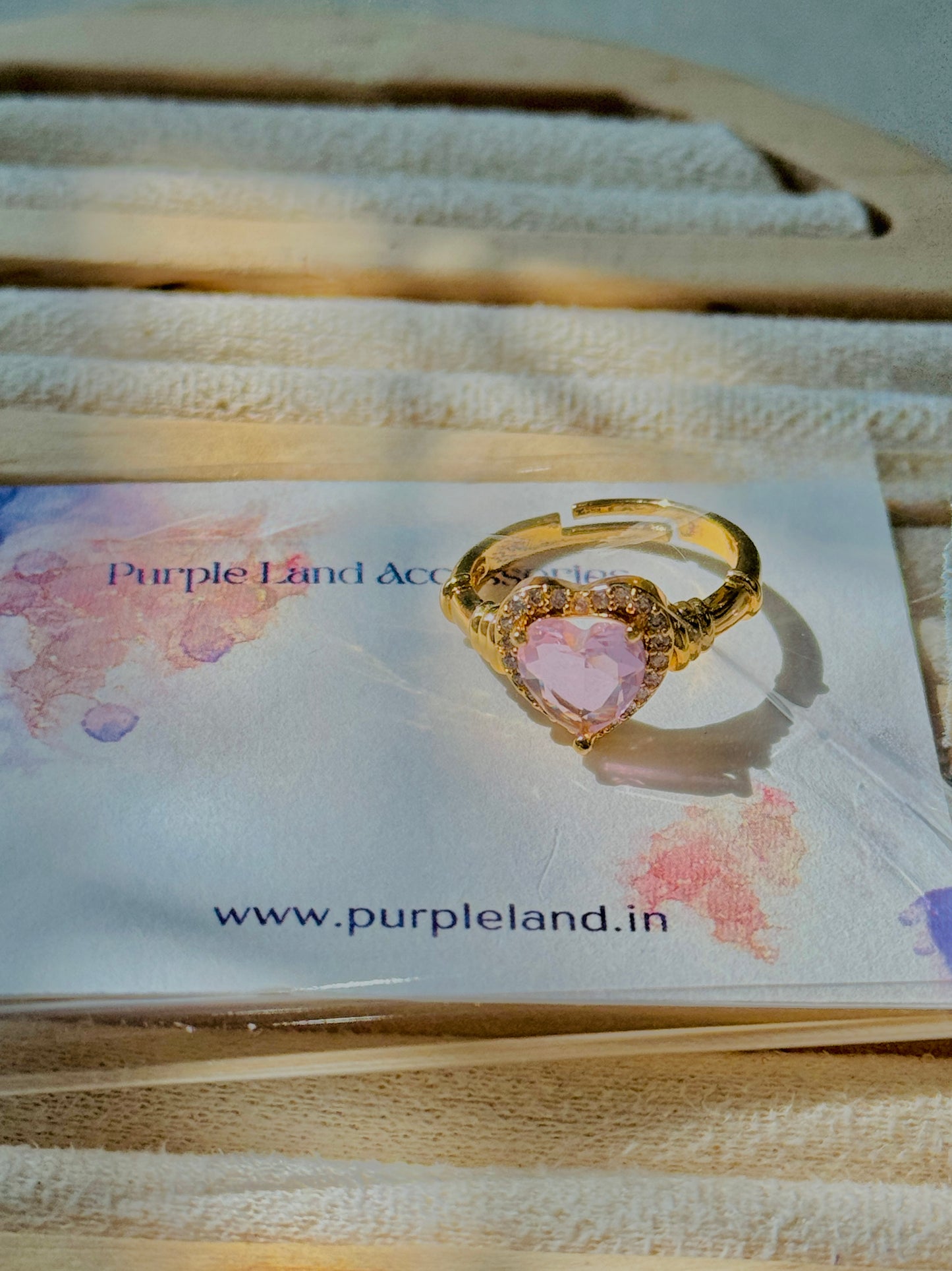 The Pink Heart Ring (Adjustable)