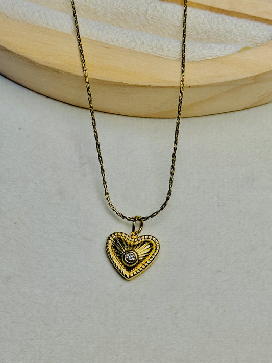 Textured Heart With Stone