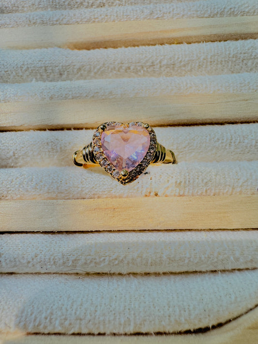 The Pink Heart Ring (Adjustable)