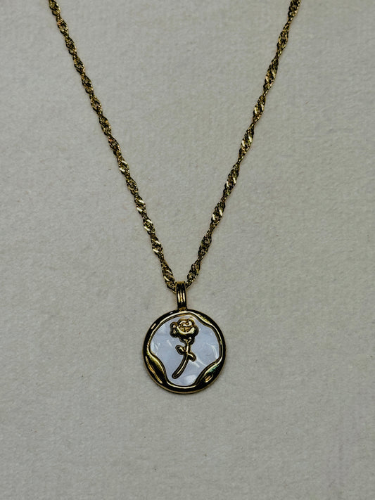 Abstract Rose Charm Pendant