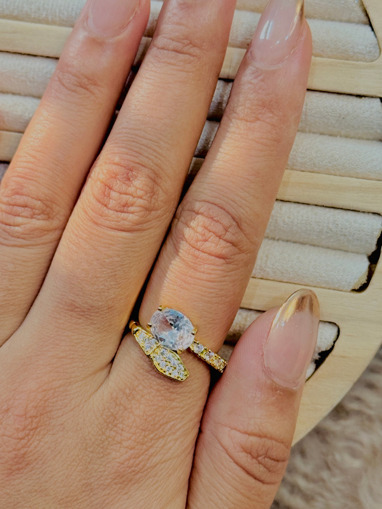 The Studded Snake Ring (Adjustable)