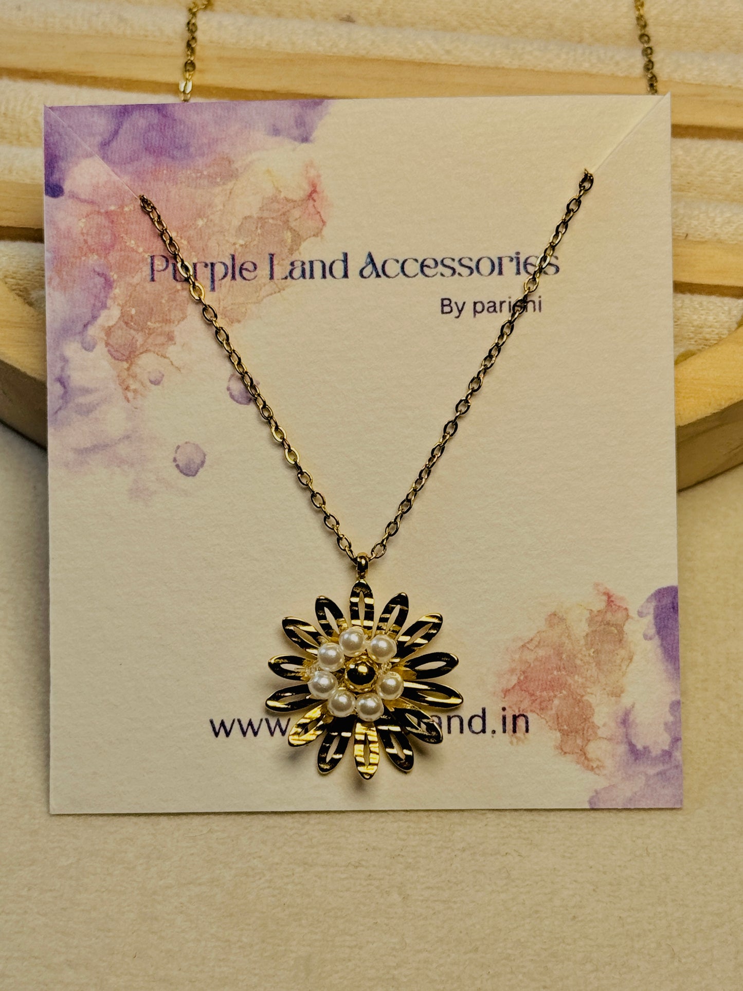 Blooming Flower with Pearl Detailing Pendant